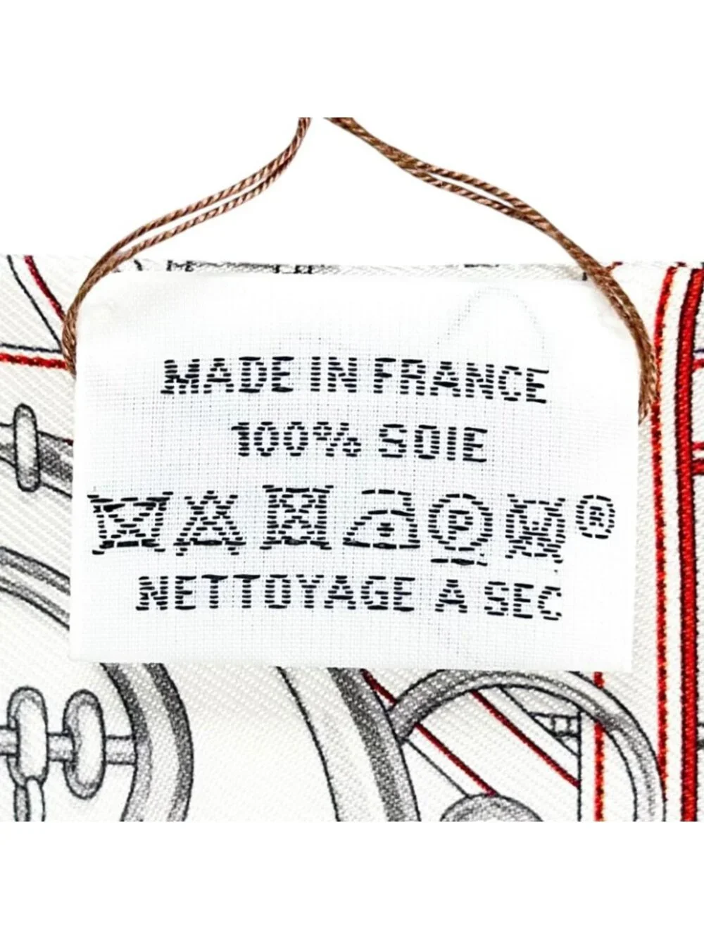 Hermes Twilly Legendary Harness Silk 100% Scarf White Red